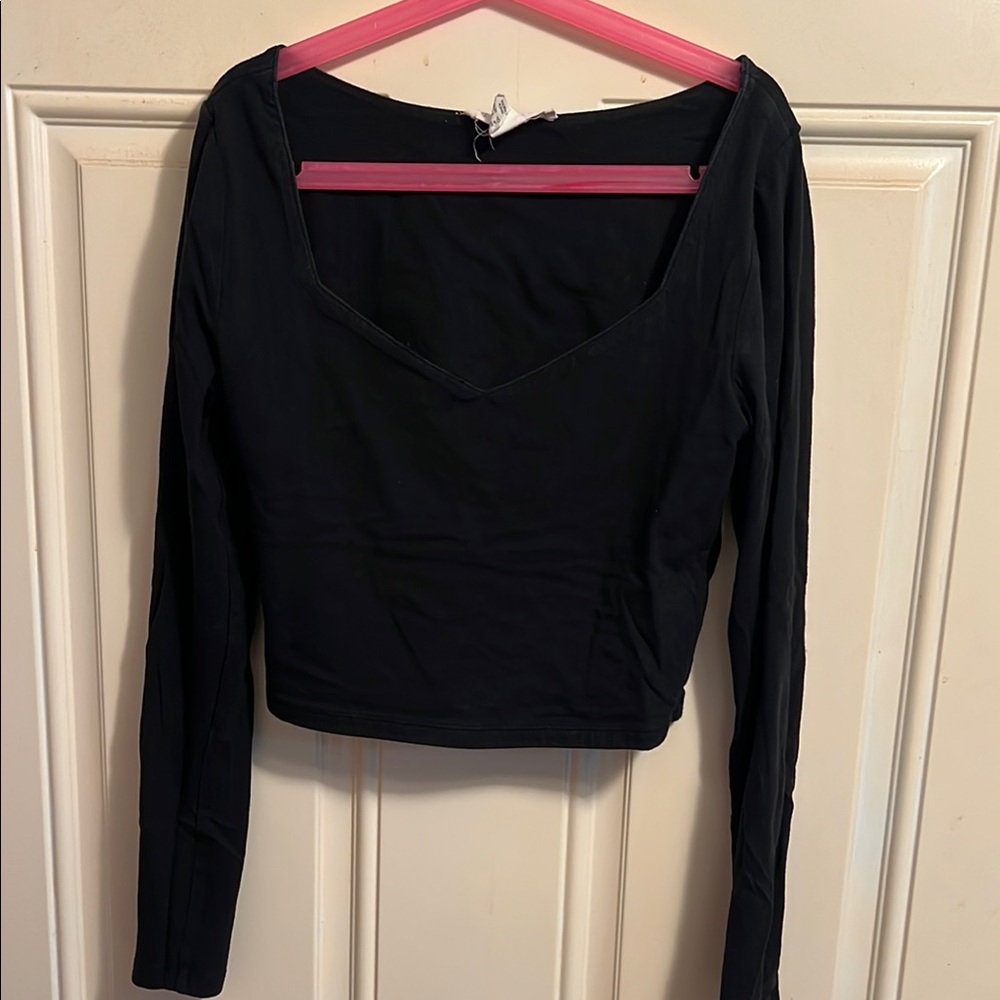 Forever 21 Black Fitted Crop Top